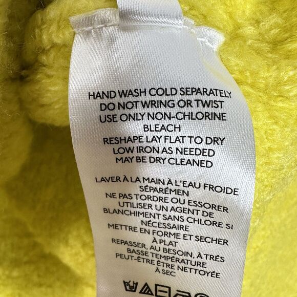 Anthropologie Pilcro Teddy Chunky Sweater Oversized Sz M Yellow Wool Blend Soft - Picture 9 of 15